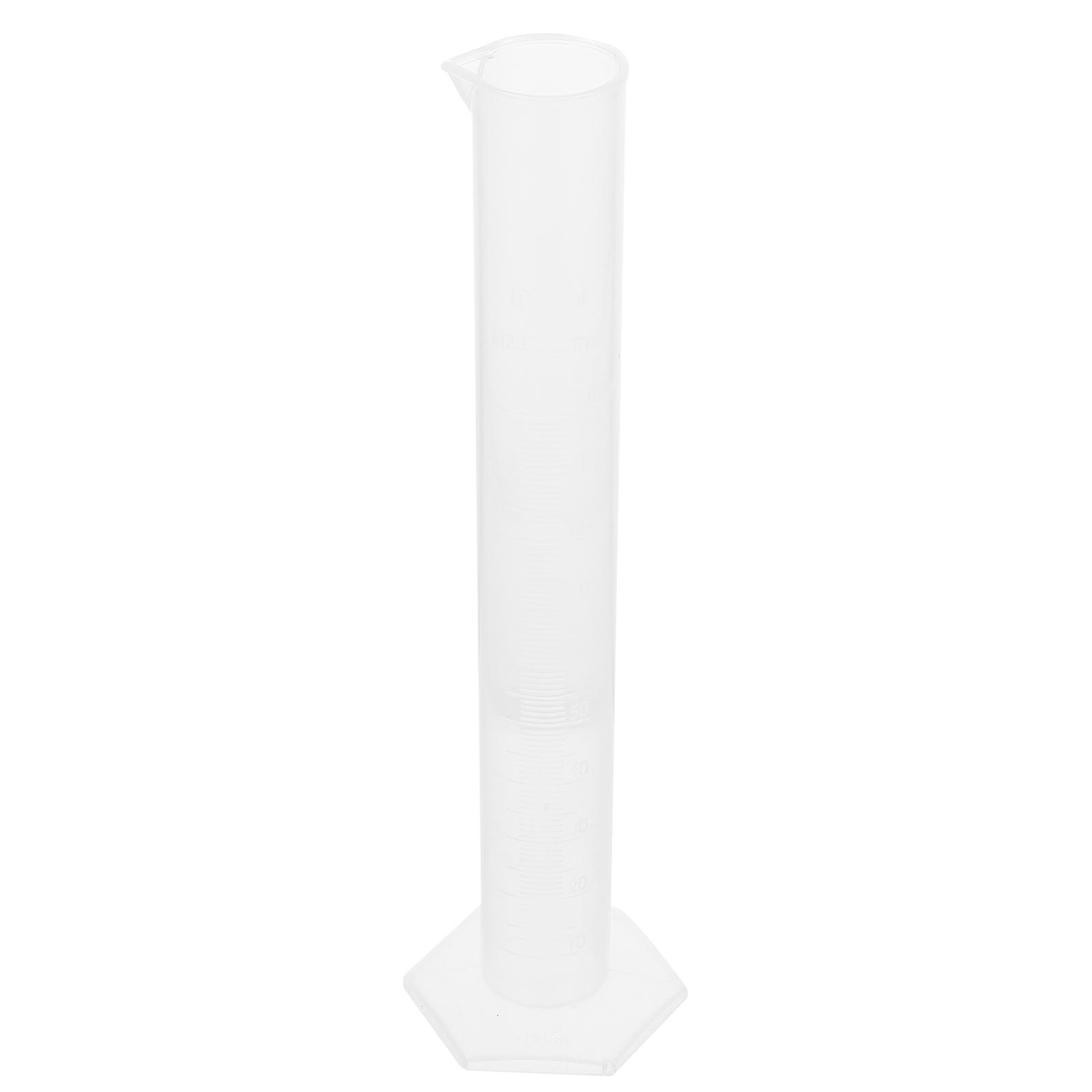 Plastic Laboratory Cylinder Measuring Beaker Home Use White Material Stable Base 1Set