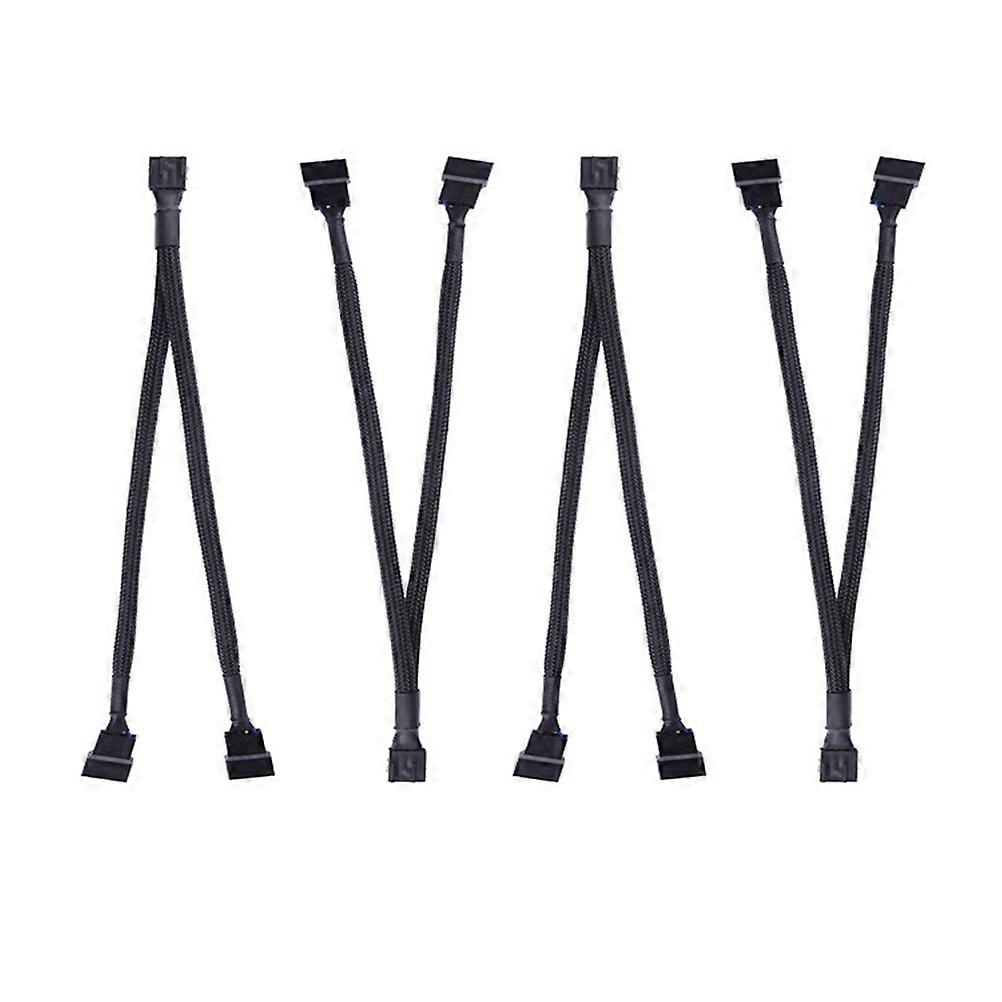 Computer CPU Adapter Power Cable Black 4 Pin Pwm Female to 3 Pin 4 Pin Adapter for Parallel Connection