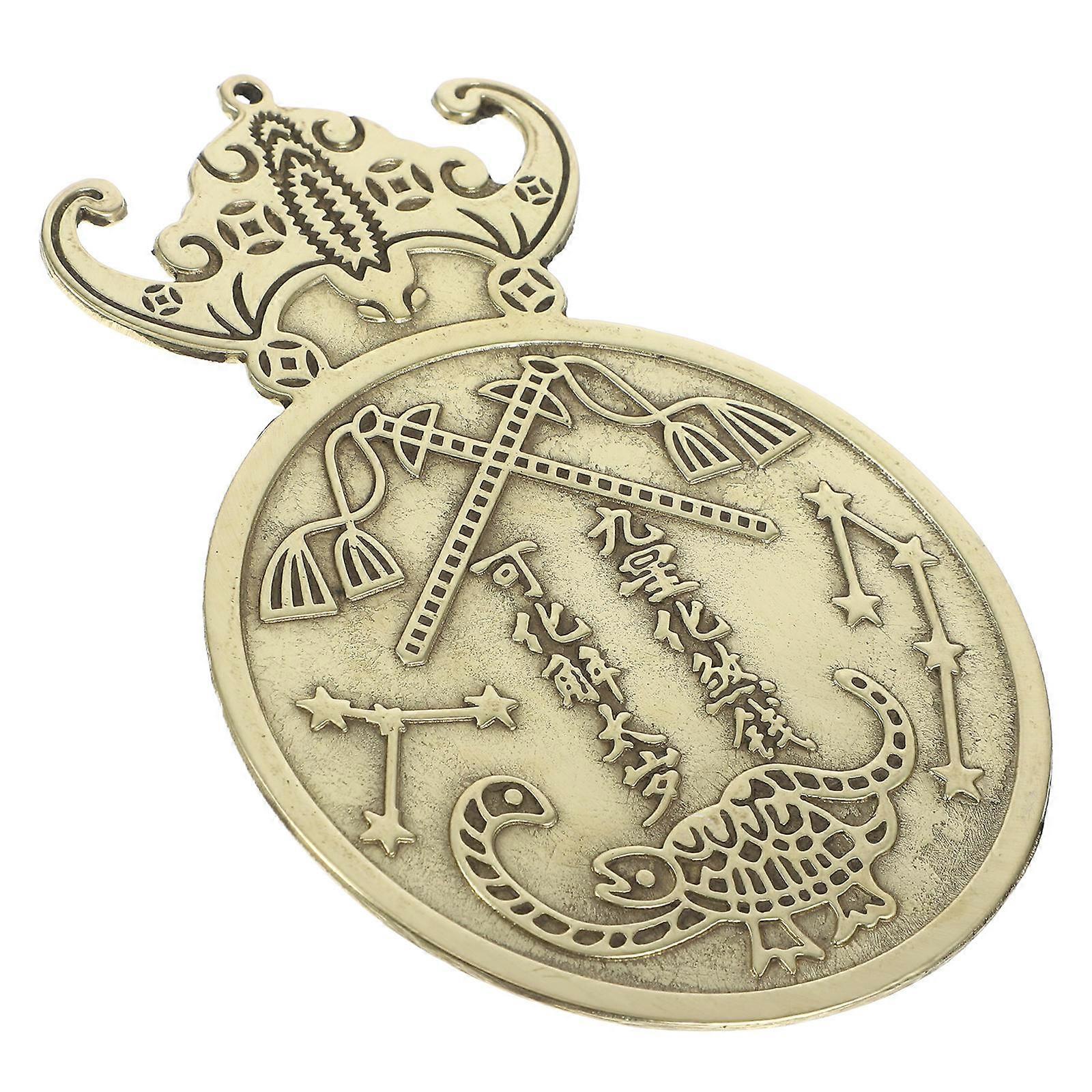 Chinese Style Copper Bat Pendant for Decoration Retro Eight-Diagram Design