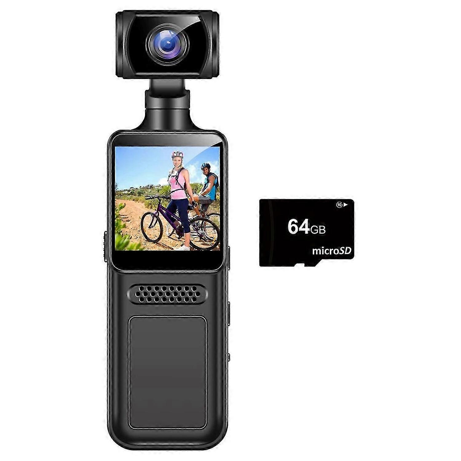 4G Protable Digital Camera 2K Pocket Motion Camera 180 Degrees Rotate Bike Driver Recorder Body Worn