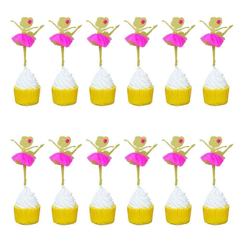 Party Cake Decorations Ballerina Shape Cake Inserts Multi Color Decoration 12Pcs