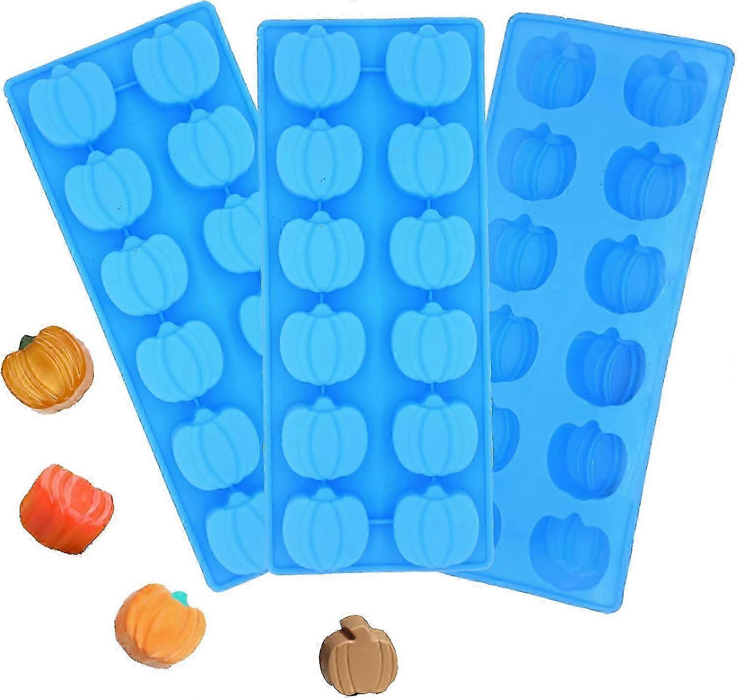3-Pack Mini Silicone Pumpkin Molds for Cake Decorating and Candy Making