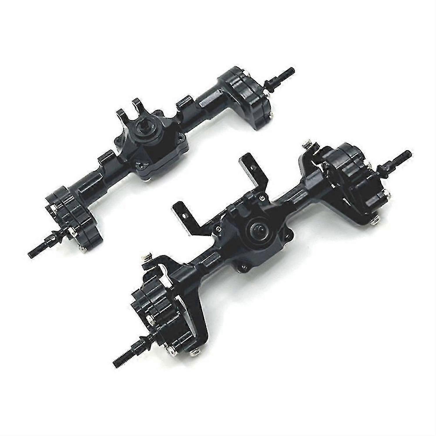 RC Car Metal Complete Front Rear Axle Kit for FMS 1/24 FCX24 Xiaoqi Crusher K5 Black