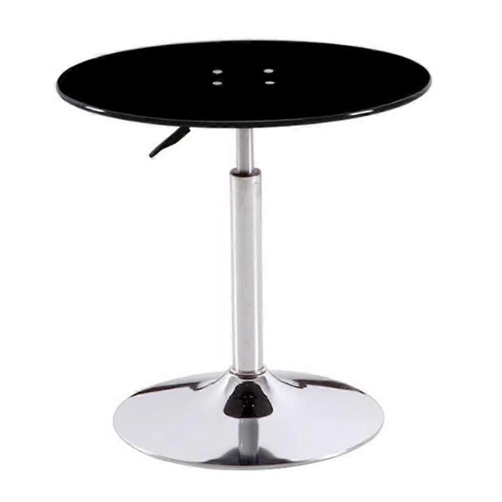 Modern Adjustable Height Round Glass Bar Table For Balcony Tempered Glass Liftable Design 80 Cm