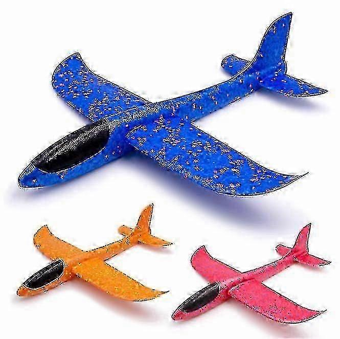 3 Pack 18.9" Large Throwing Foam Plane,flight Mode Glider Plane