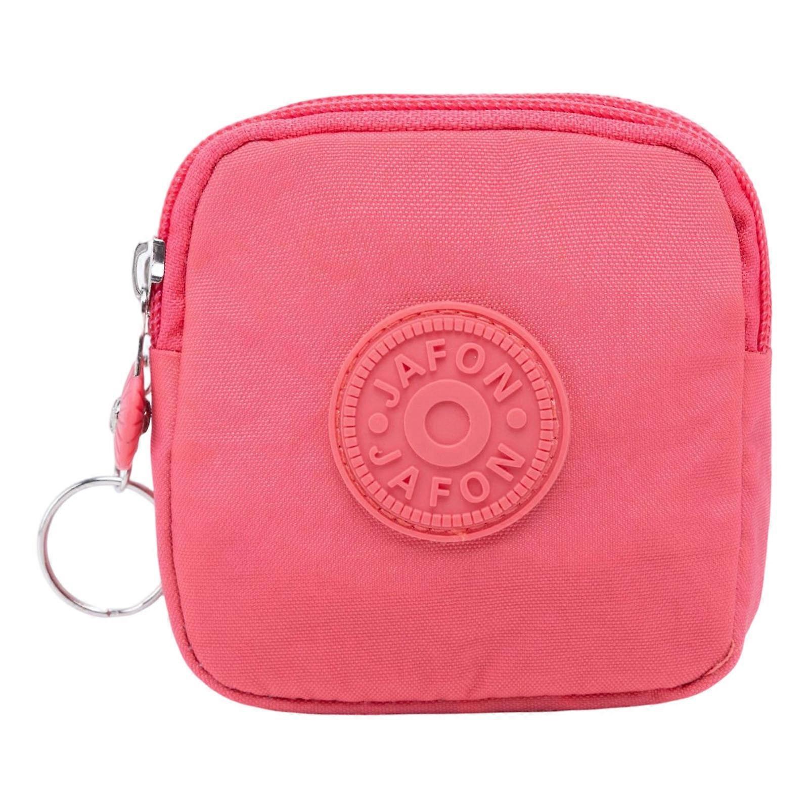 Nylon Key Storage Bag 10 Vibranting Color Secure Closure Weatherproof Portable Accessory Organizers  Watermelon Red