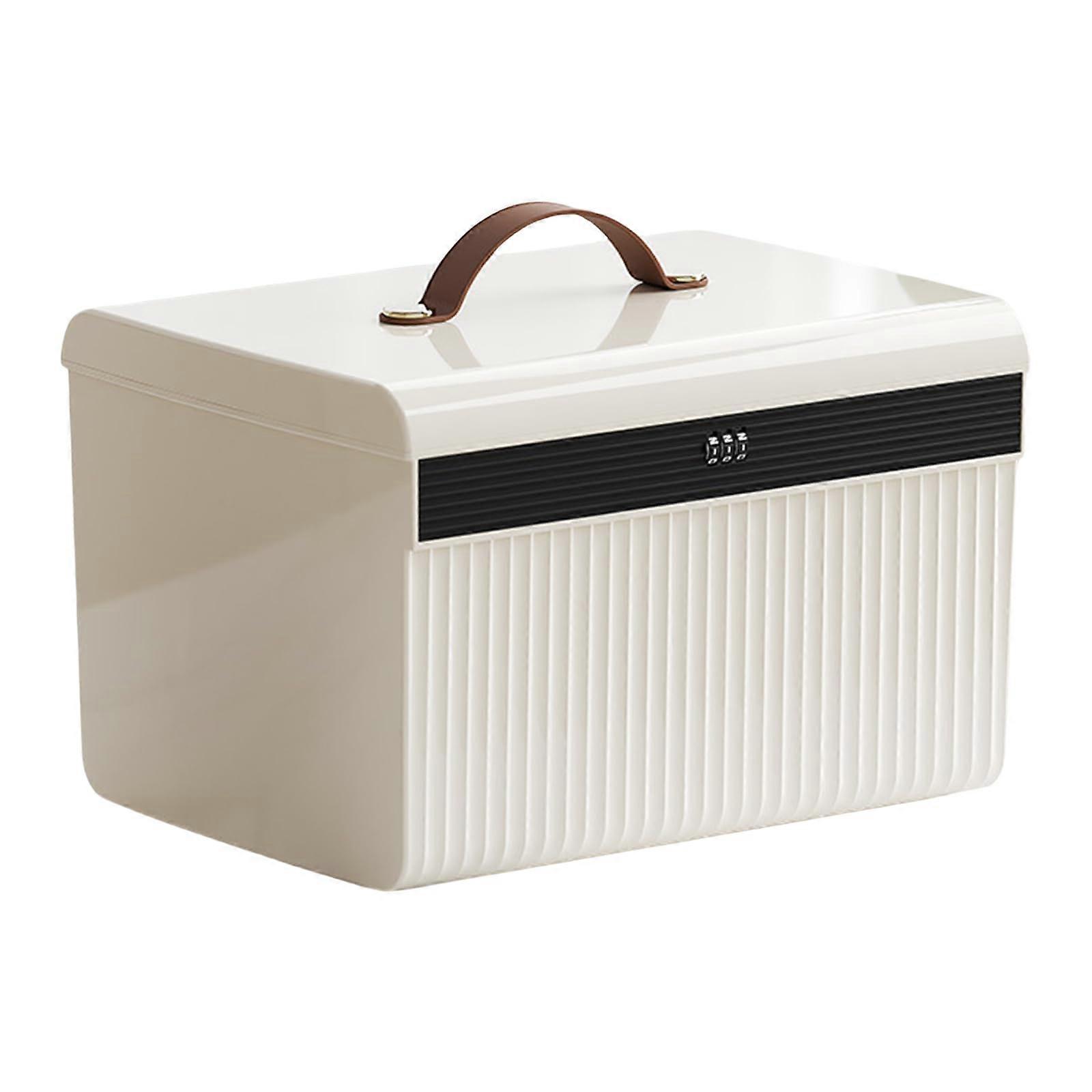 Lockable Storage Trunk With Code Lock, Portable Safe Box For Travel, Large Capacity Jewelry And Valuables, Small Size