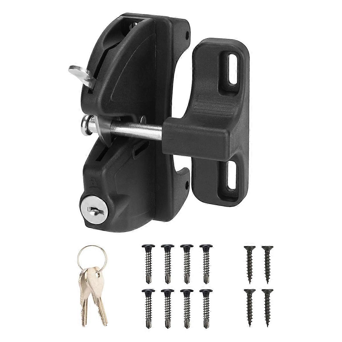 Key Lockable 2 Sided Gate Latch Key,Self Locking Gate Latch Gate Fence Lock for Outdoor Gates,Lockin