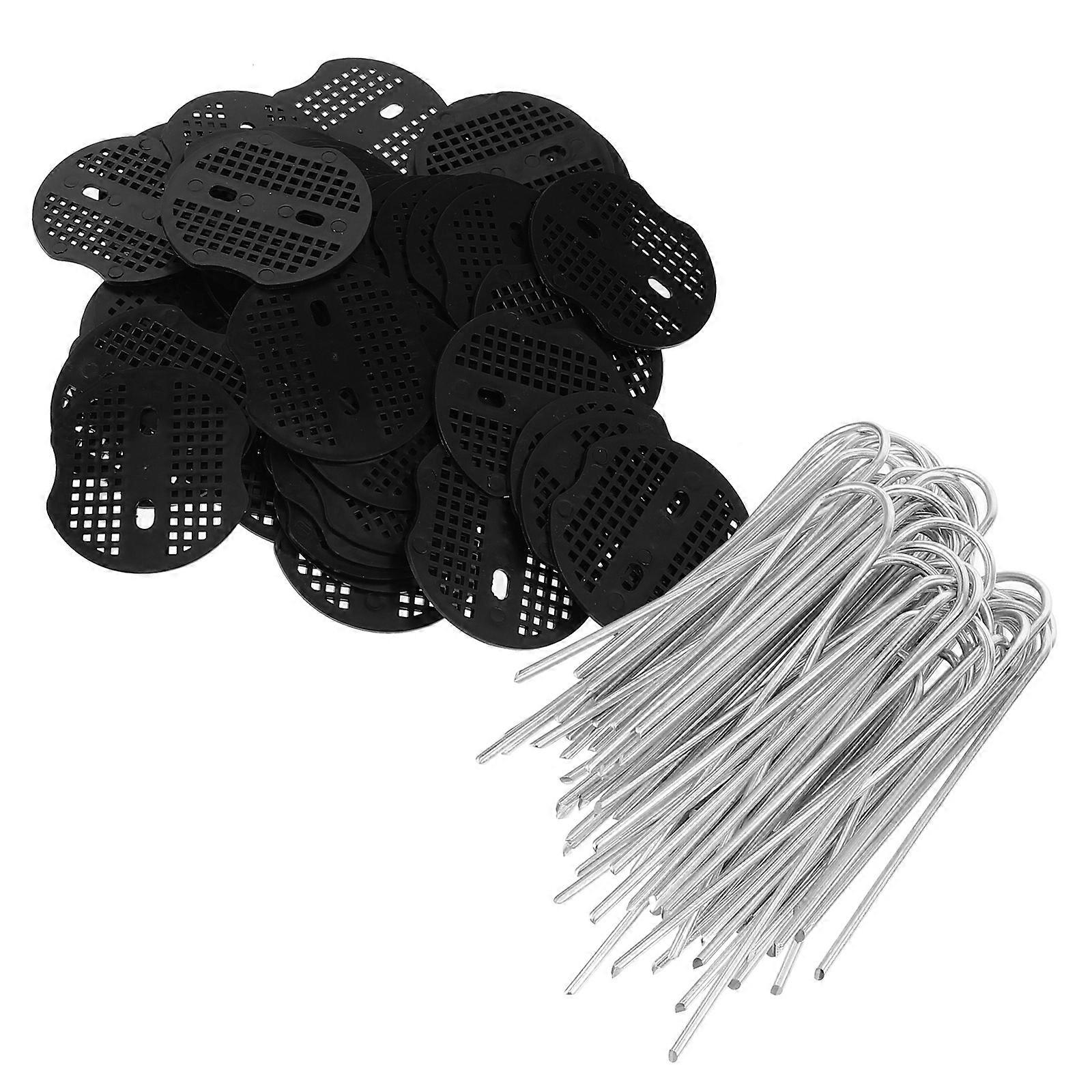 100 Sets U-Shaped Anchoring Stakes Perfect For Lawn Stabilizing Outdoor Gardens 15X6.5X6CM