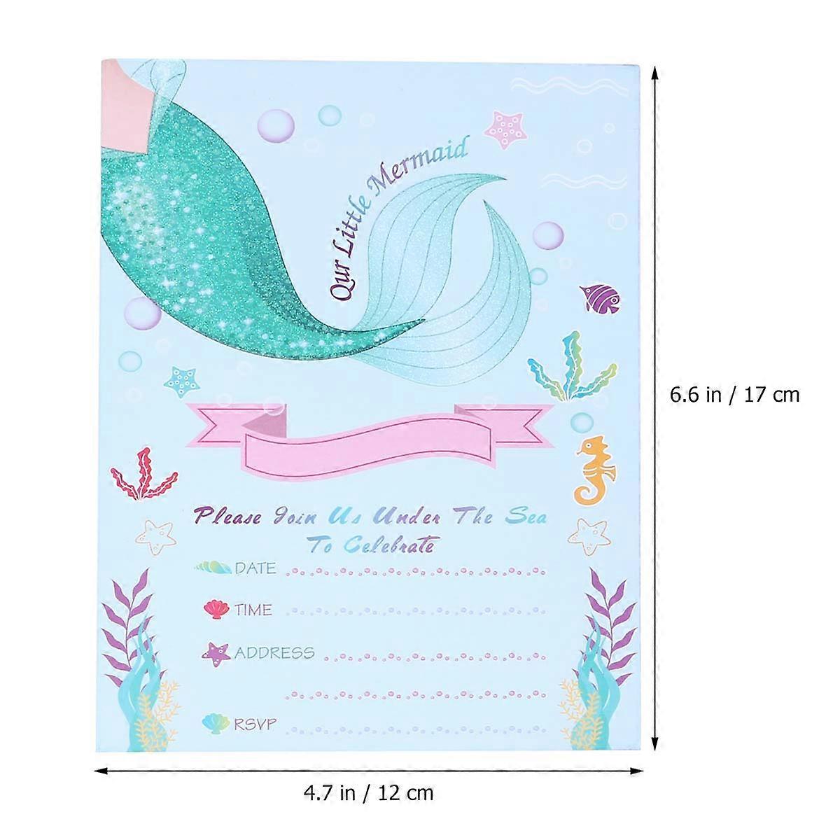 Cute Mermaid Style Greeting Cards 5 Sets Rectangular Size Perfect For General Consumers To Use In Wedding Birthday Celebrations And Graduations