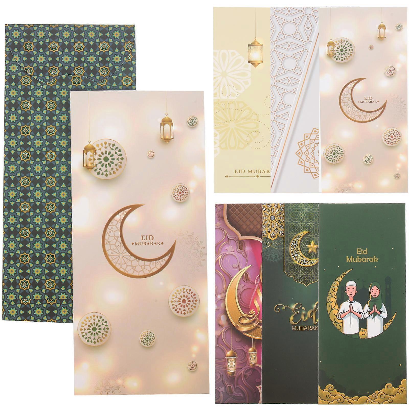 Ramadan Paper Envelopes Graduation Ceremonies Rectangular Gift Wrapping Multi-Colored 6Pcs