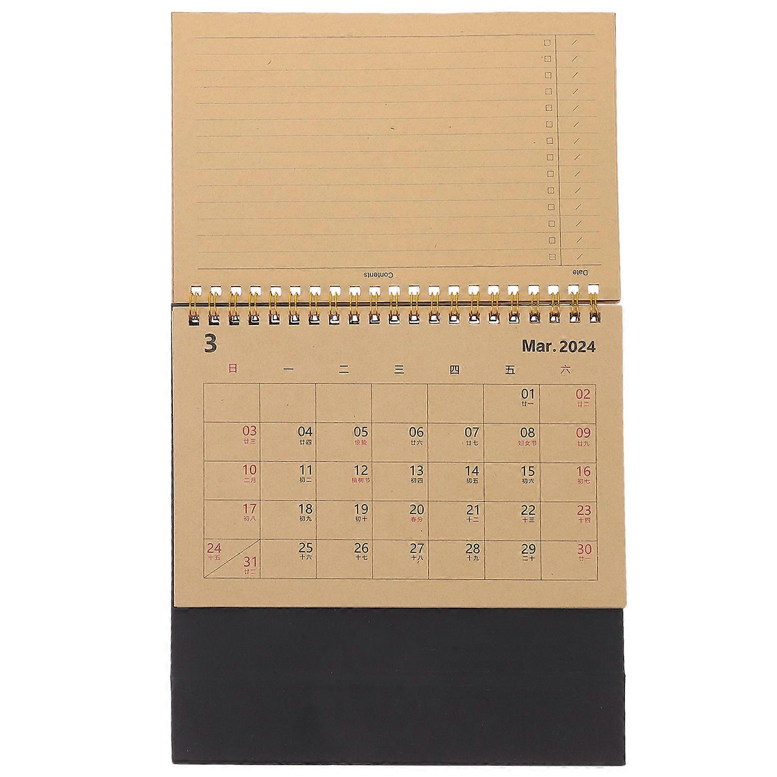 Decorative Standing Calendar Desk Calendar for Business 2Pcs