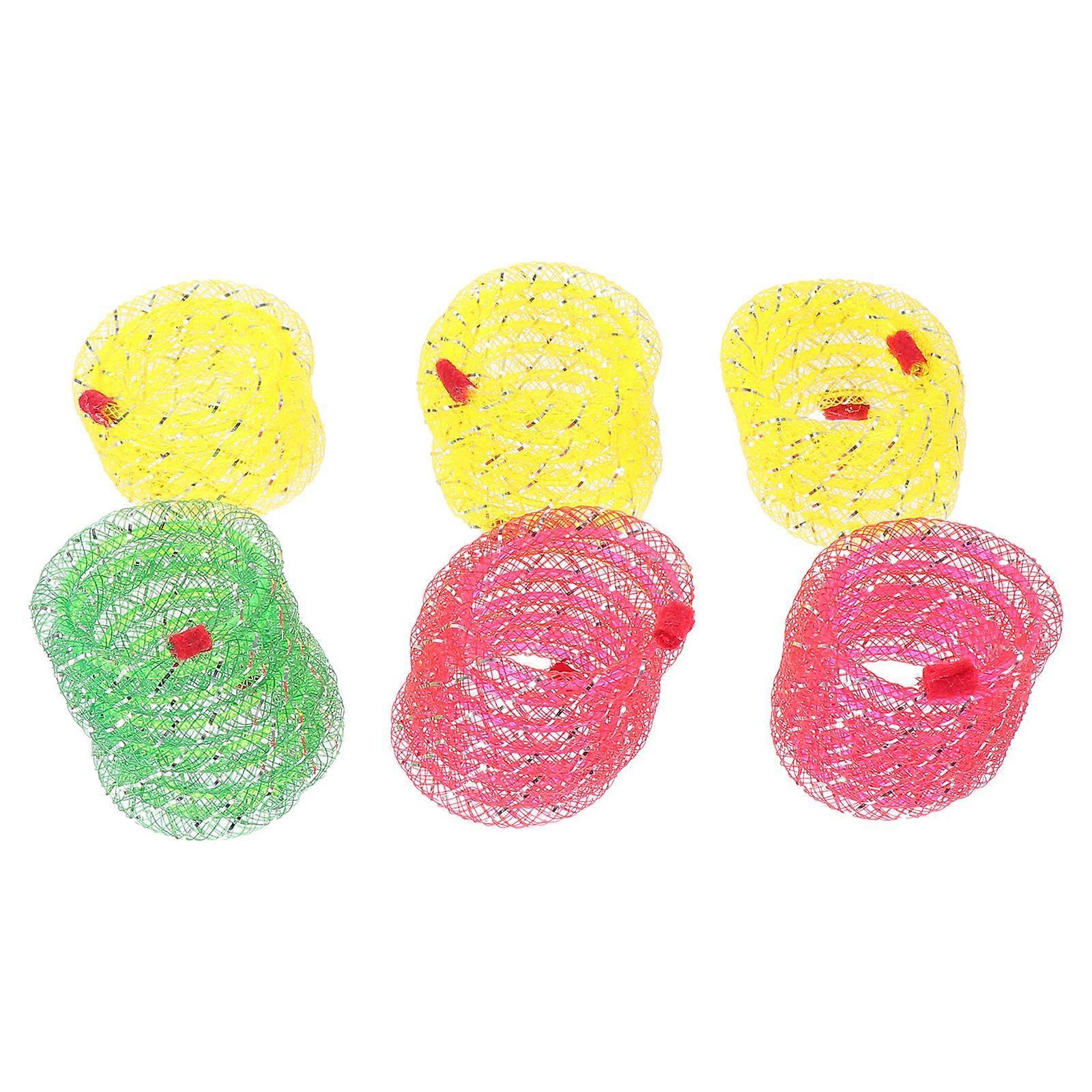 Spring Shape Cat Toys 12 Pcs For Pet Training Assorted Color Portable Kitten Teaser Entertainment