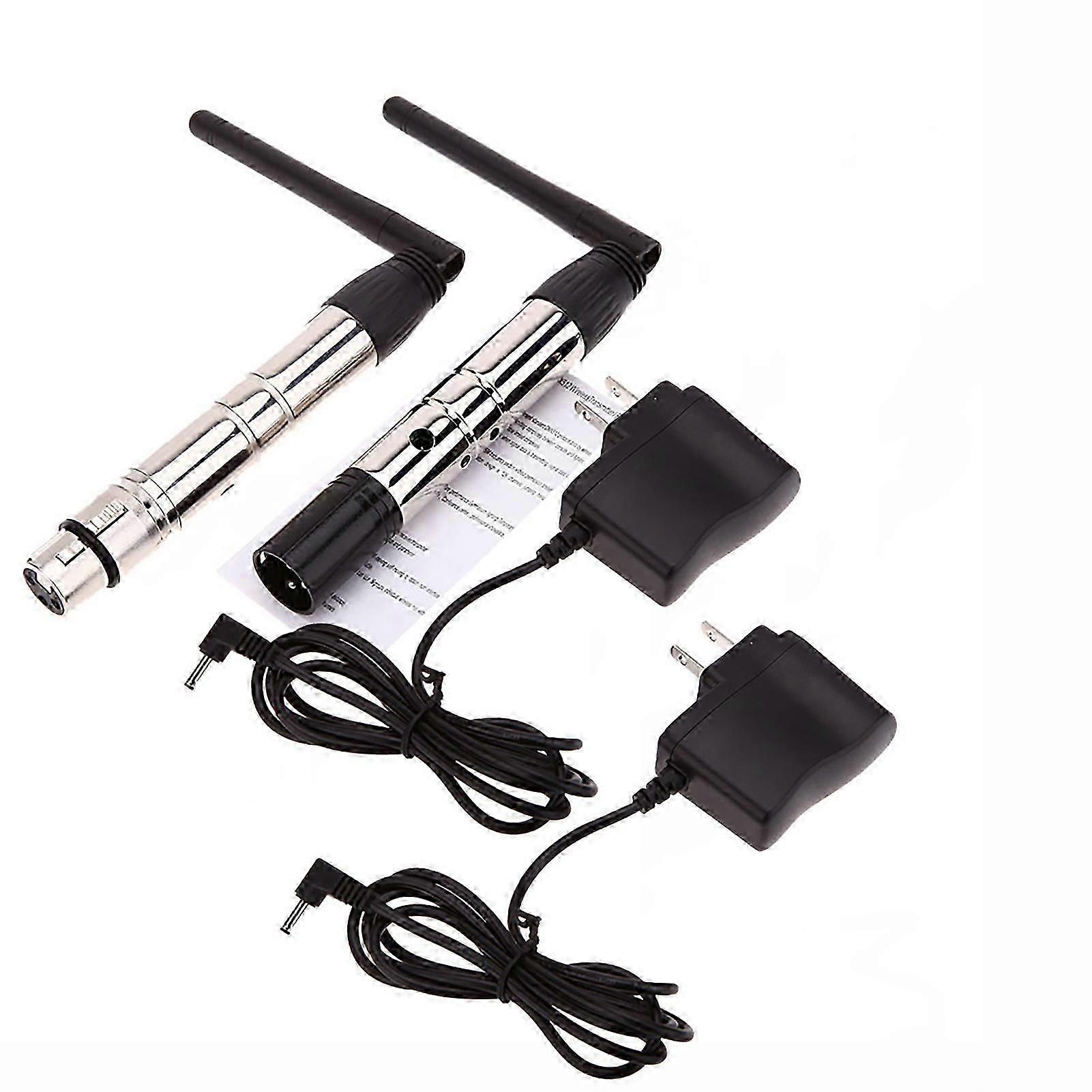 Wireless DMX Transmitter Receiver 2 in 1 XLR 3 5 Pin Male Female Connector Antenna Small US Plug Compact Durable Metal Housin