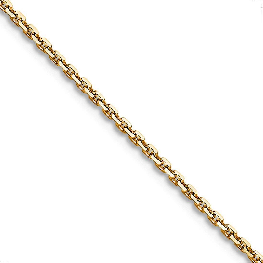Collier chaîne en or jaune massif 10 carats de 1,2 mm, coupe scintillante, pour femmes et hommes - Longueur : 16 à 24