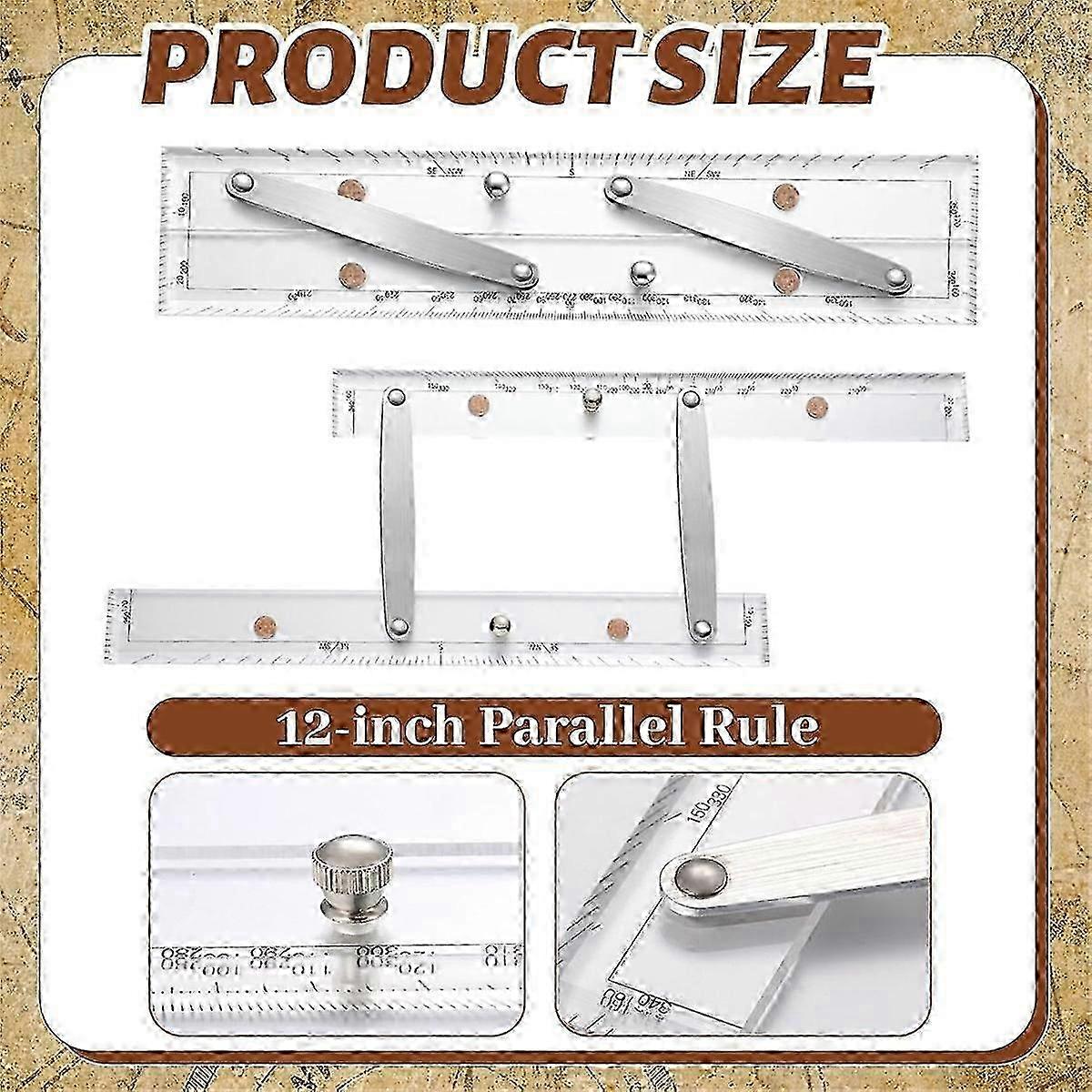 2025 Marine Parallel Ruler with Clear Scales 12 Inches Parallel Ruler