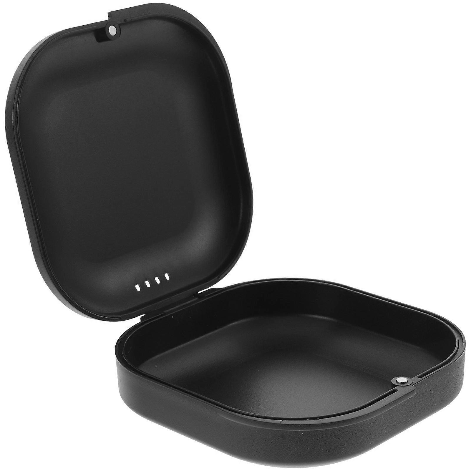 Orthodontic Denture Case Retainer Storage Box for Storage Use 2Pcs Black