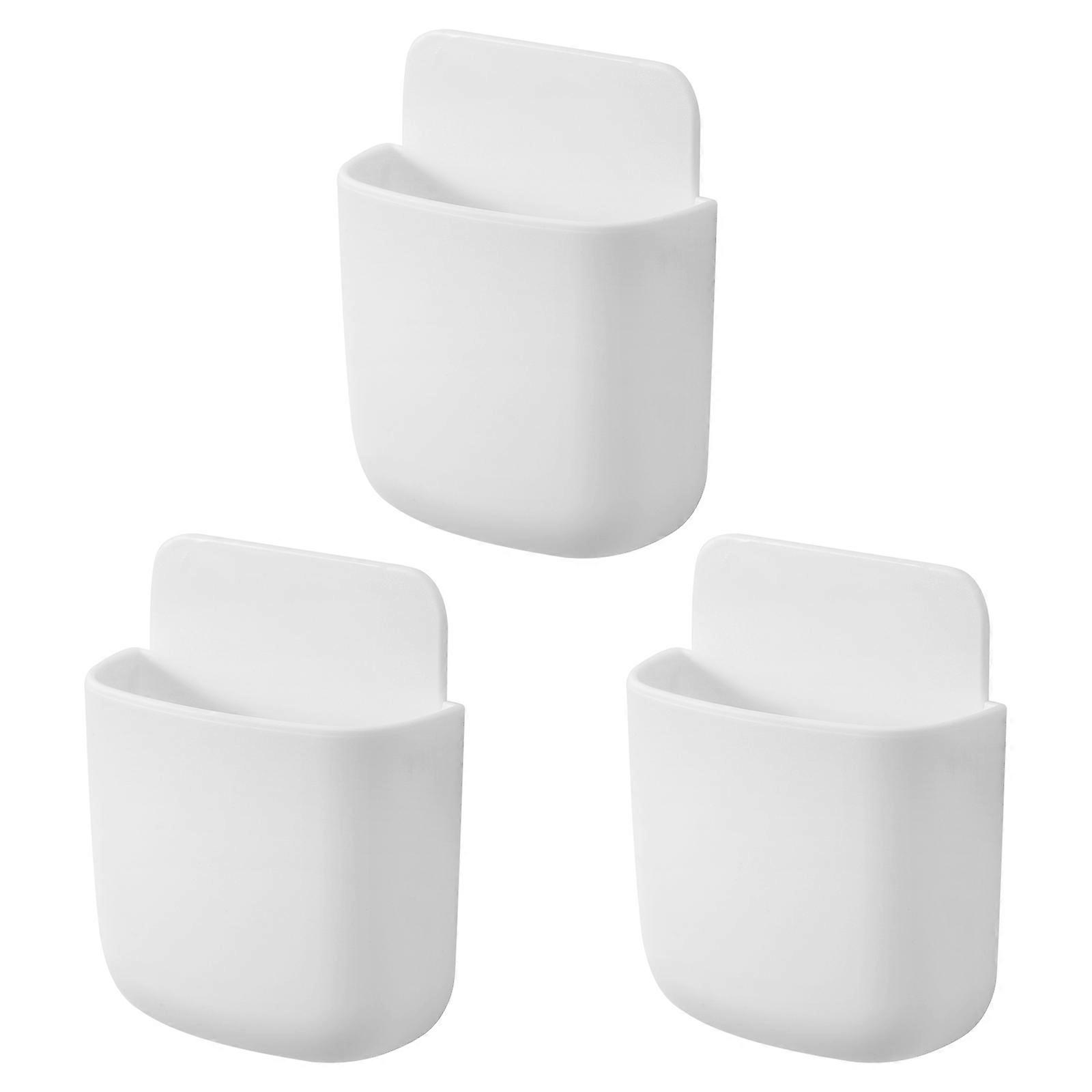 Storage Container Wall-Mounted Cell Phone Charging Rack 2Pcs White