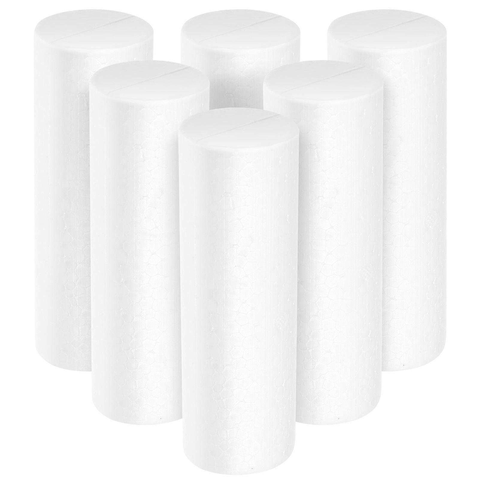 Decorative Cylinder Foam 30 Pcs For Children Craft Projects Ideal For School Projects And Christmas 12.50X3.50X3.50CM White