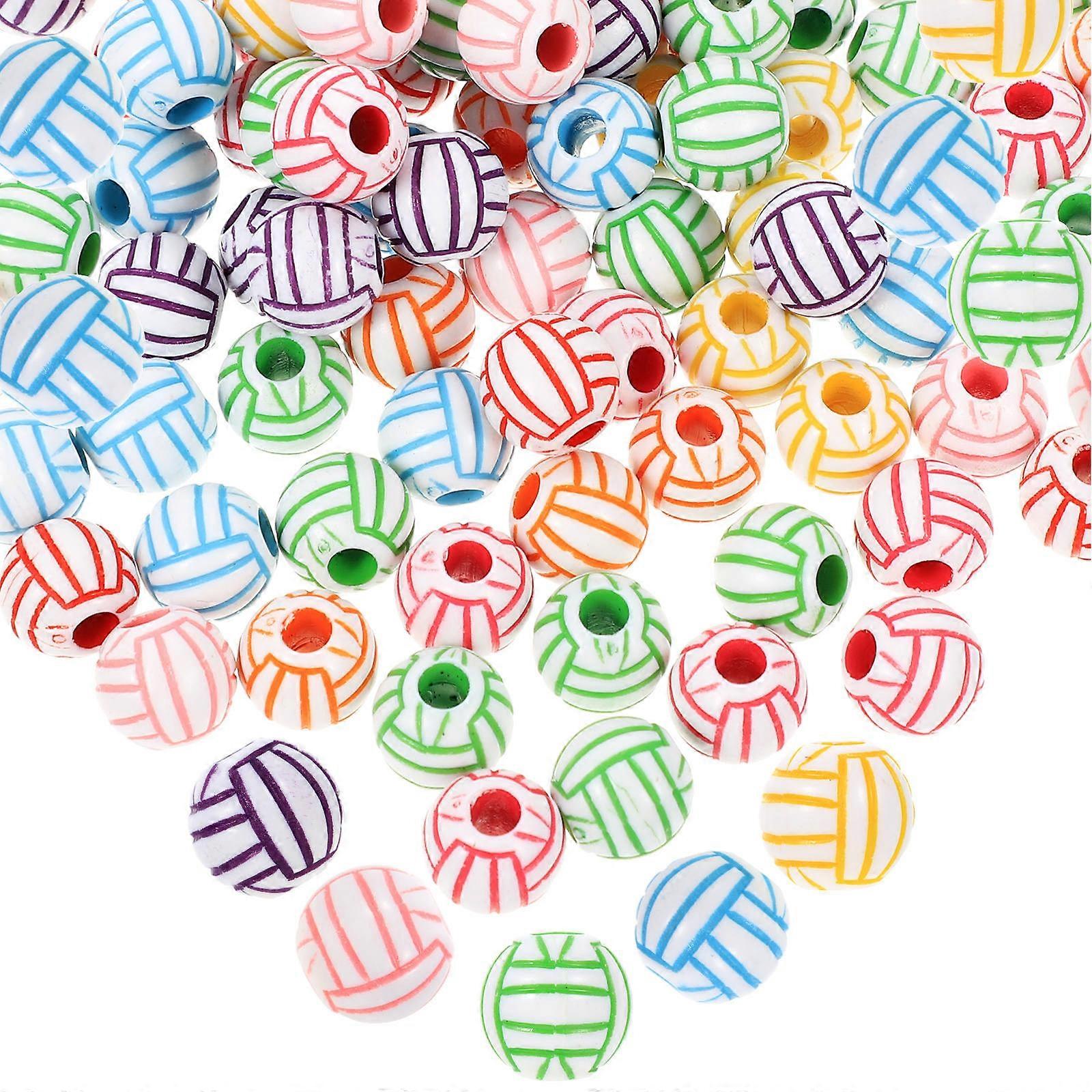 DIY Volleyball Beads For Craft Making Projects Children'S Toys Decoration Assorted Color Round Shape 200Pcs
