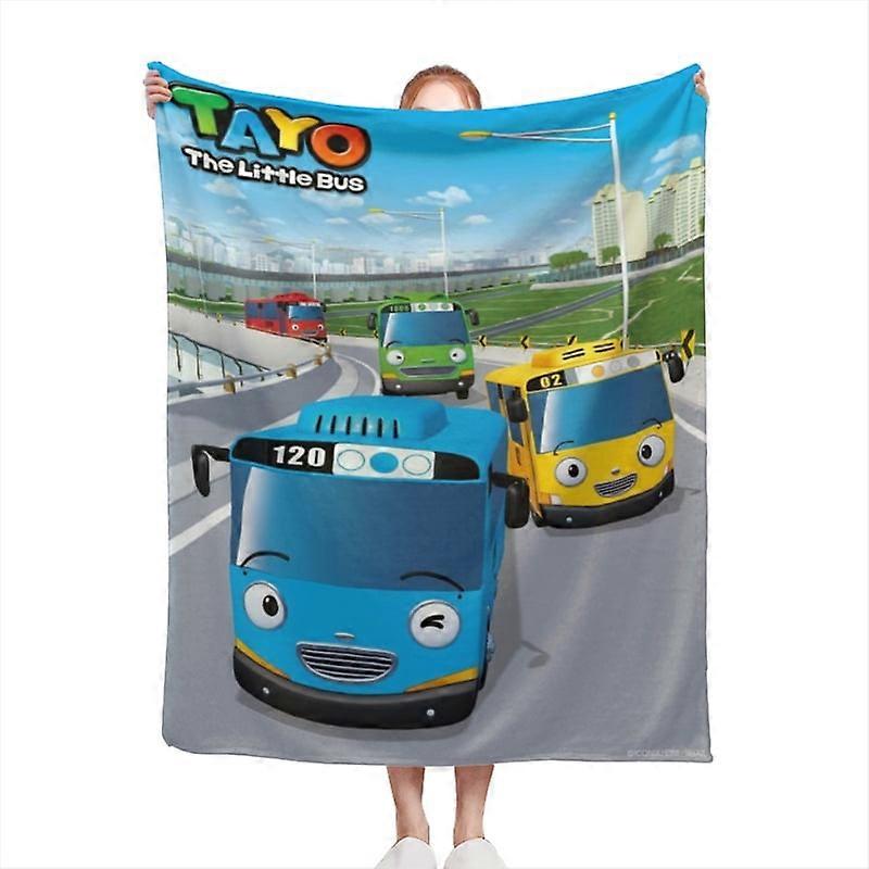 Cobertor confortável The Little Bus Tayo, fofo e macio para decoração de quarto, cobertores de sofá, conforto, casa e decoração
