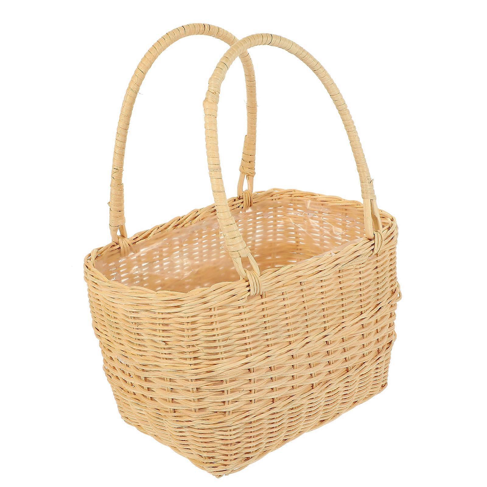 Decorative Basket Flower Arrangement Basket for Storage Use 4Pcs Beige Set