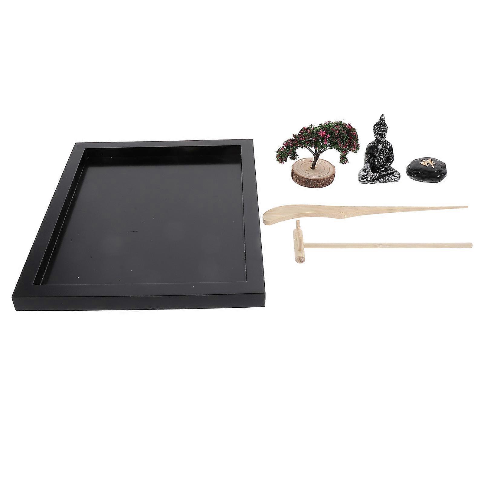 Calming Desk Accessories Sand Tray With Buddha Statue For Home Ornament 1 Set