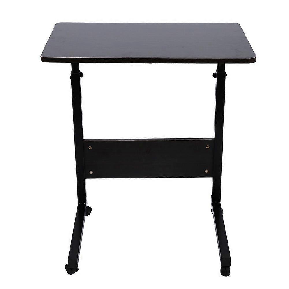 Portable Adjustable Height Laptop Computer Stand Desk Bed Side Reading Table(dark walnut)