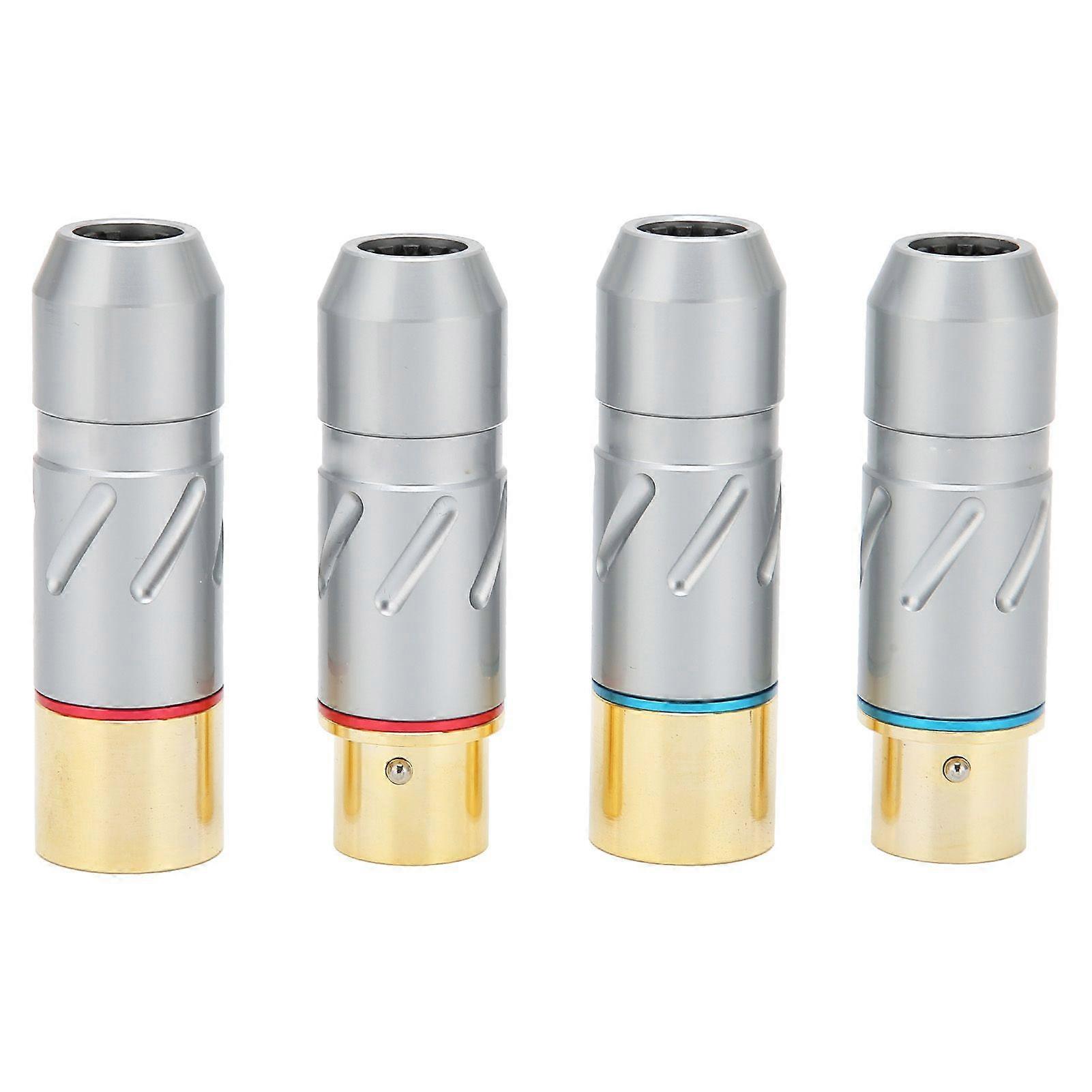 Monosaudio 3Core XLR-Mikrofon-Audiokabelstecker Reines Kupfer 24K Vergoldung Mikrofonkabelstecker