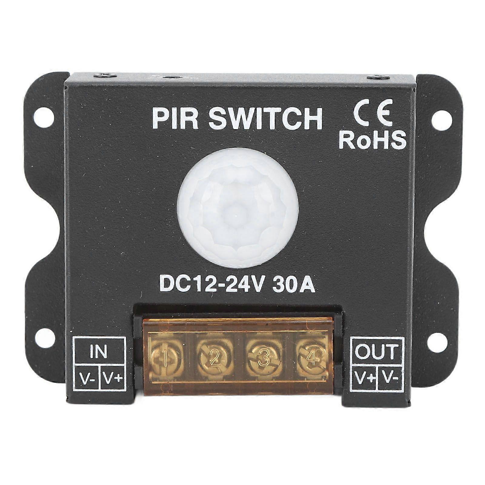 PIR Switch Motion Sensor LED Human Infrared Sensing Controller for Light Strip Outdoor DC1224V 30A
