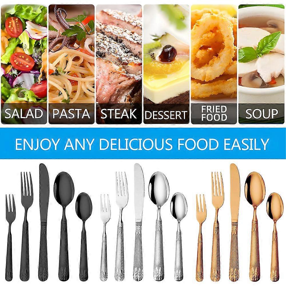 40 Pieces Silverware Set Premium Stainless Steel Flatware Set Service for 5 Include Fork Knife Spoon Set Dishwasher Safe Cutlery Utensil Set for Home/