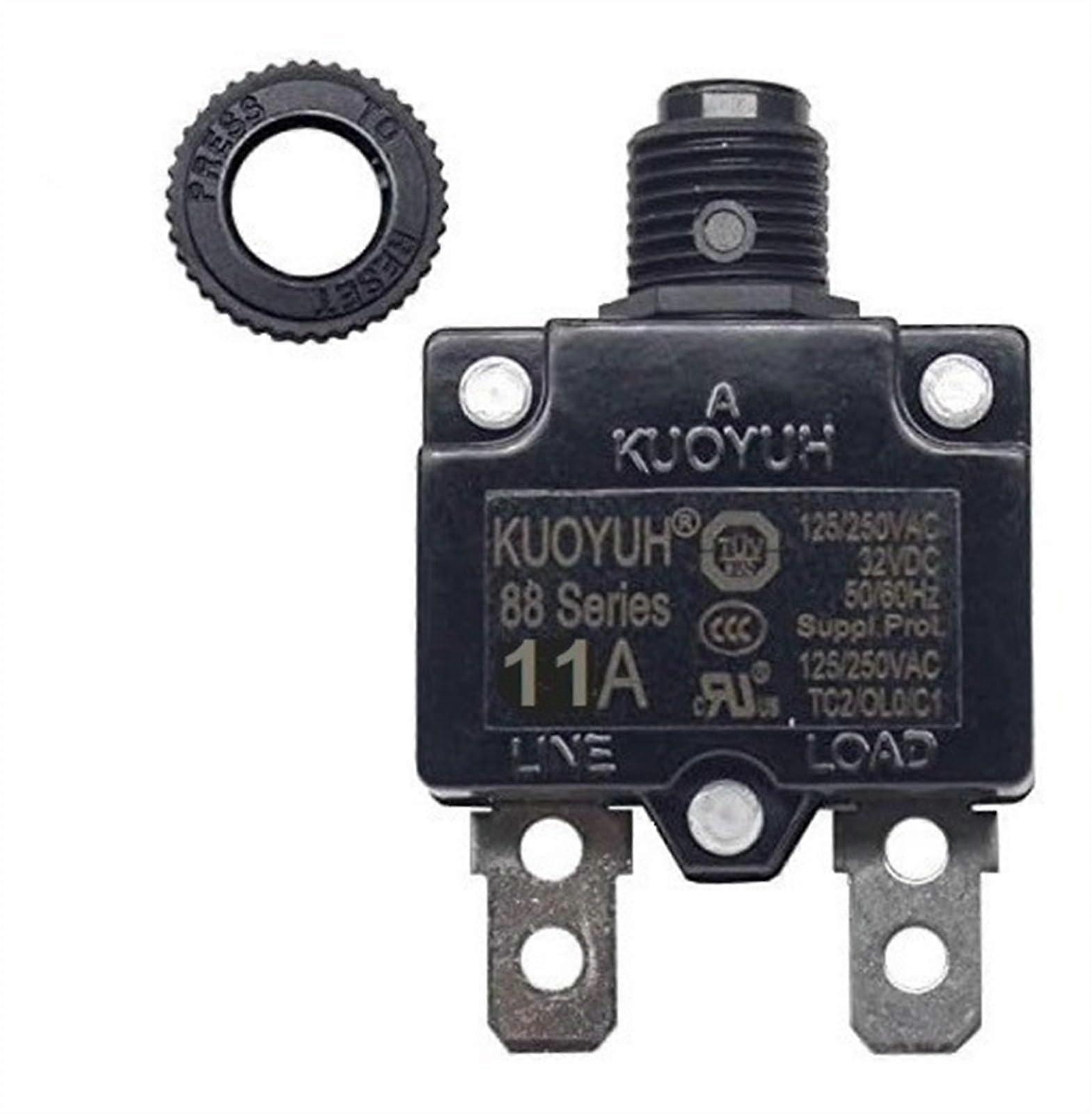 Breaker Thermal Protector Switch Reset Button 11 Amp 120V Model THP-11A UL Listed For Circuit Breakers