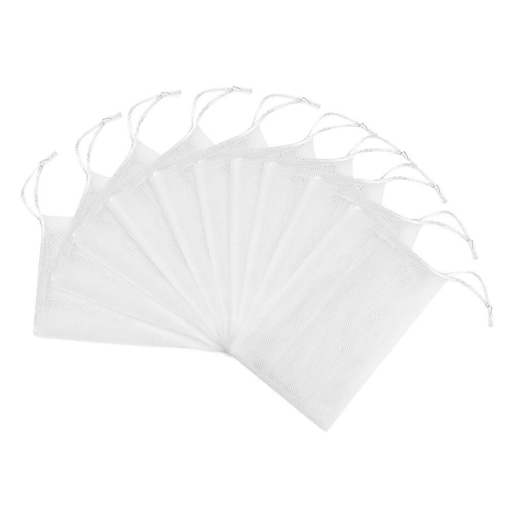 Facial Soap Net Bag for Cleaning Use 60Pcs Drawstring Foaming Mesh White