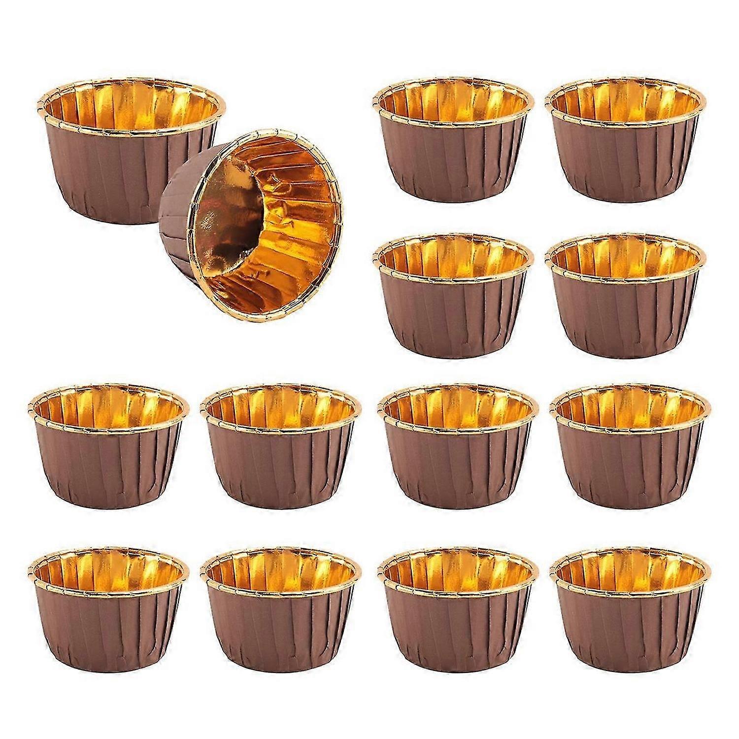 50 قطعة رقائق الألومنيوم أكواب كب كيك بطانات الكعك أكواب الخبز الألومنيوم كب كيك تلميح عموم رامك