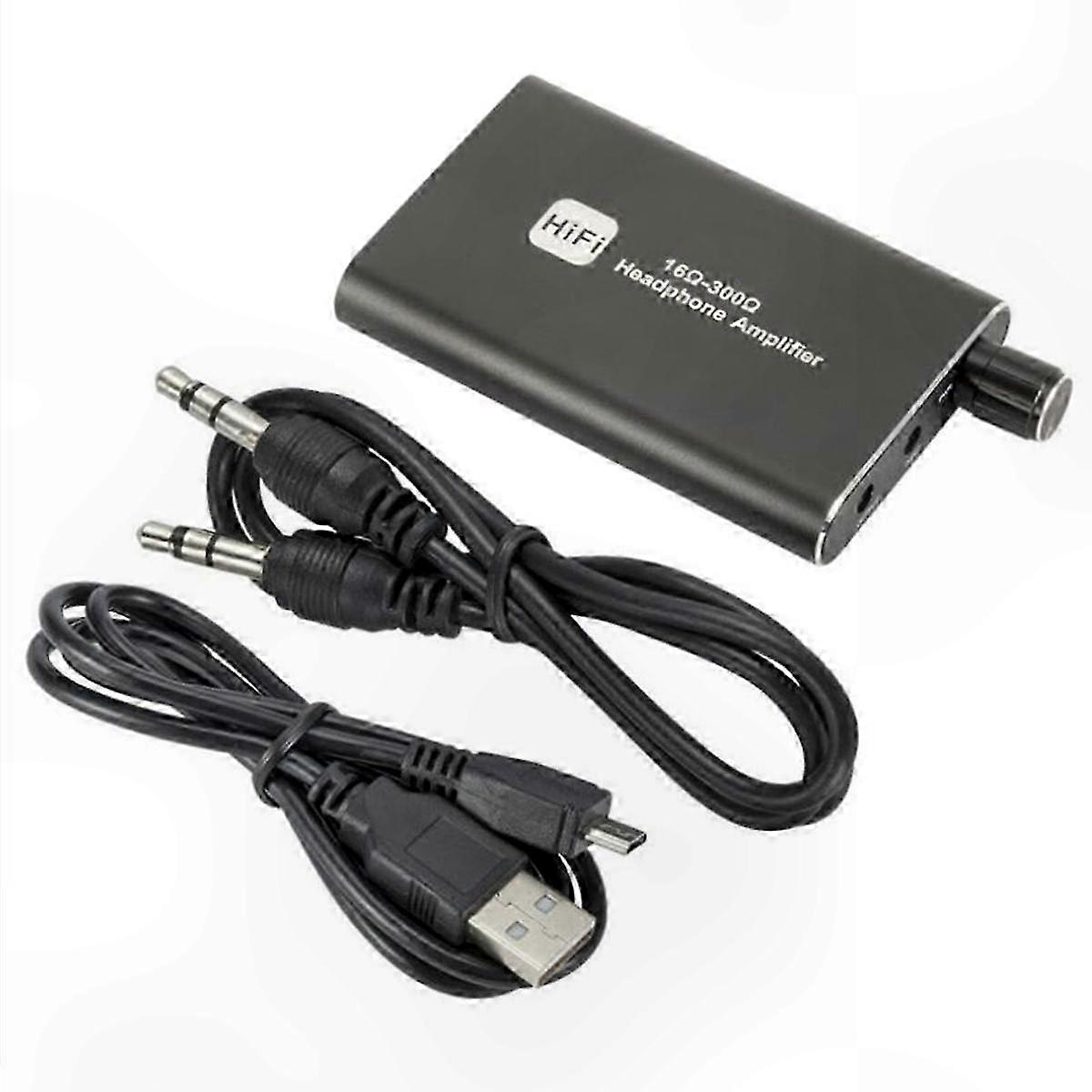 Portable Headphone Amp with AUX Cable and Gain Control for Enhanced Listening Experience