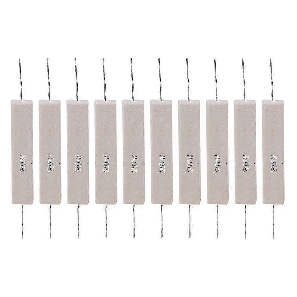 10Pcs Cement Resistor Power Resistance 5% High Accuracy for Printed Circuit Board 20W(10R)