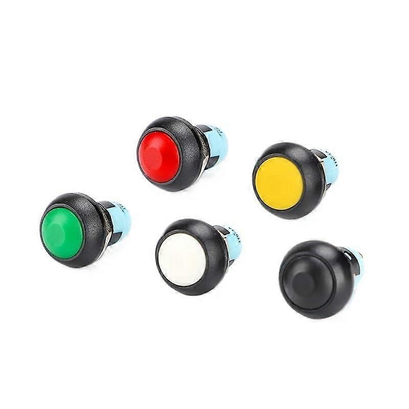 1pc 12mm Small Push Red Button Switch SelfLocking Fixed Latching Big Ball Head Doorbell Access Control