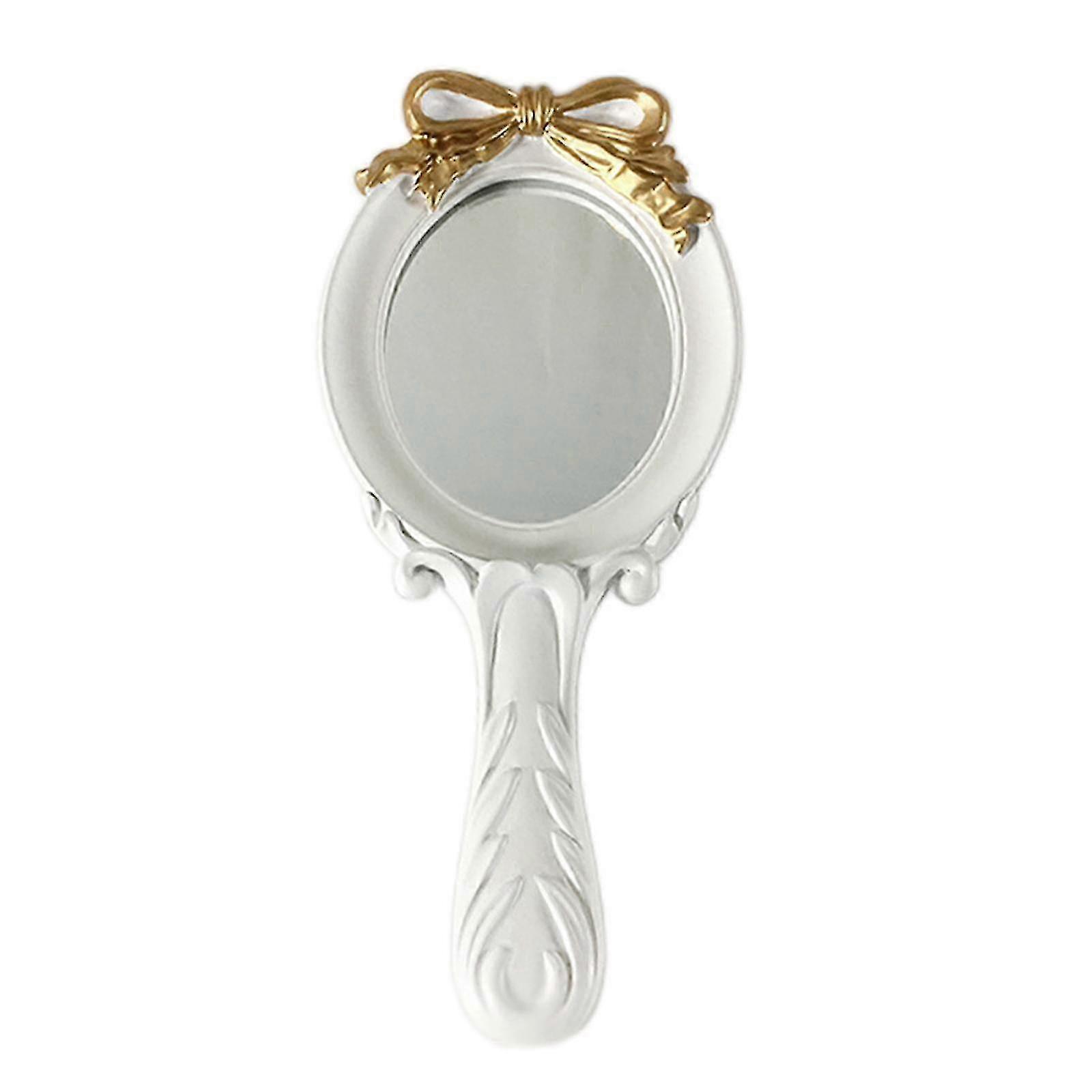 Hot Portable Makeup Mirror with Anti Slip Handle Beautiful Handle Mirrors White