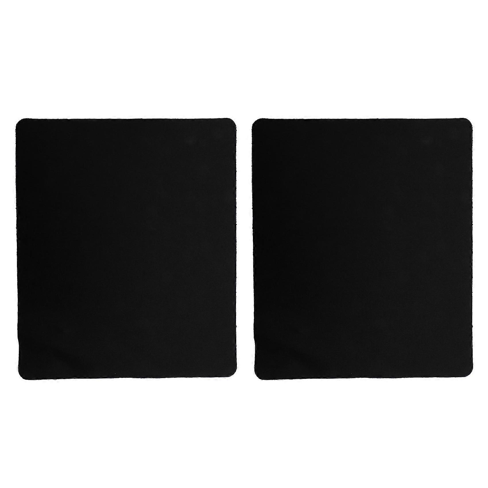 2x Black Slim Square Mouse Pad Mat Mousepad For Pc Optical Laser-mouse Trackball Mice