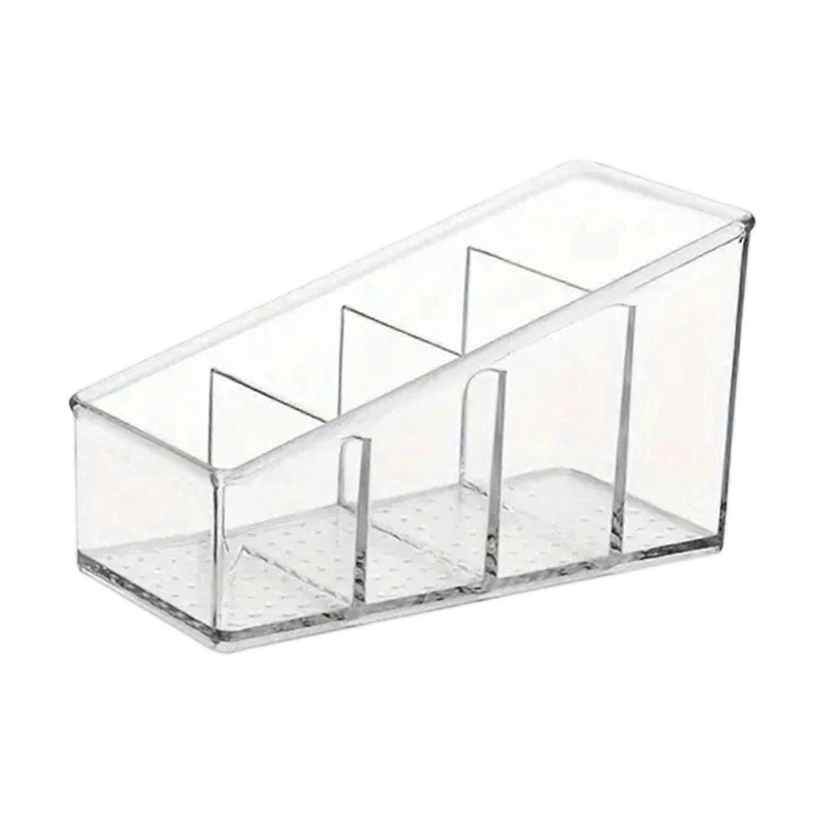 Clear Desktop Organizer with 4 Compartment Easy Access Compact Versatile