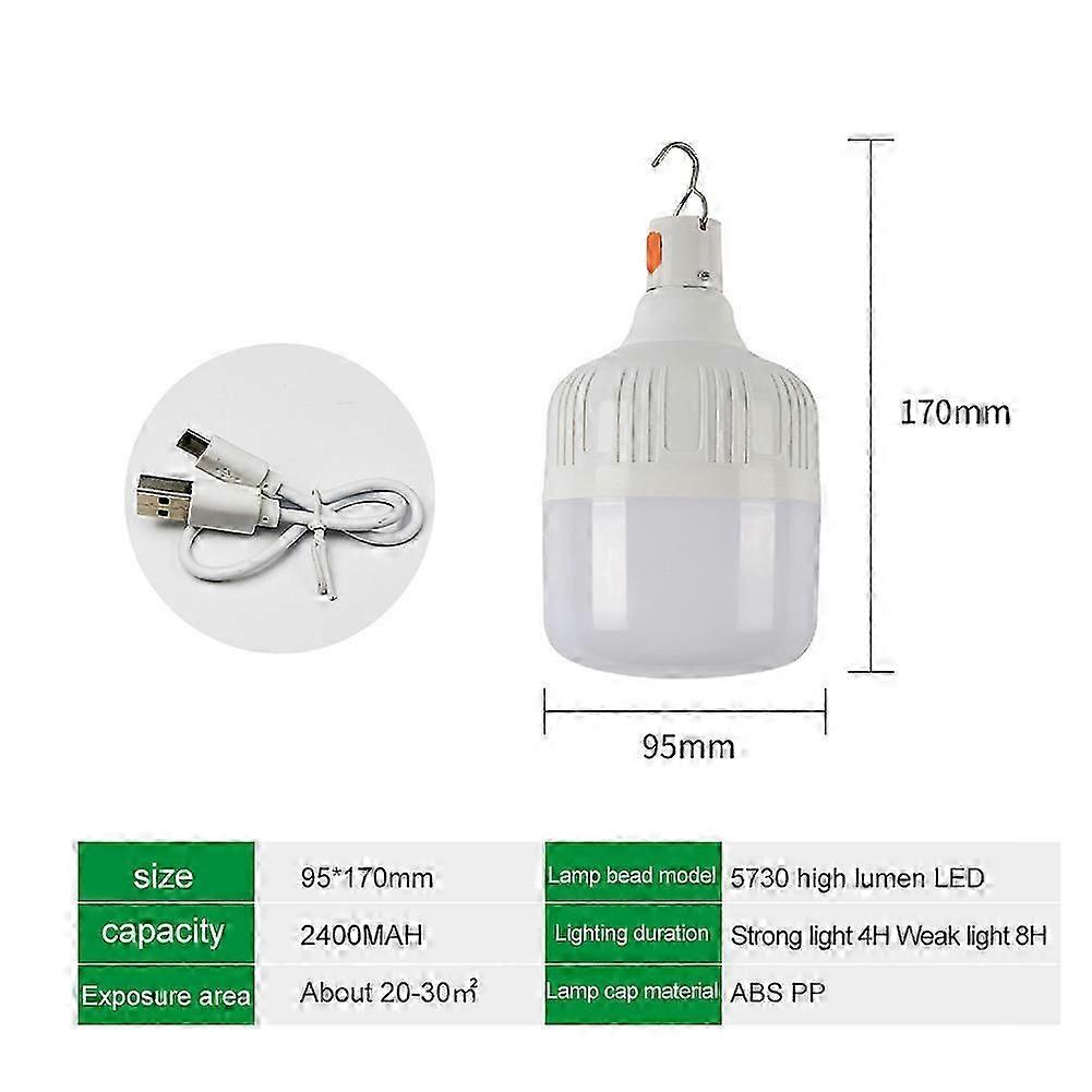 USB Portable Rechargeable LED Lamp Bulbs Hook Up Camping Lanterns Emergency