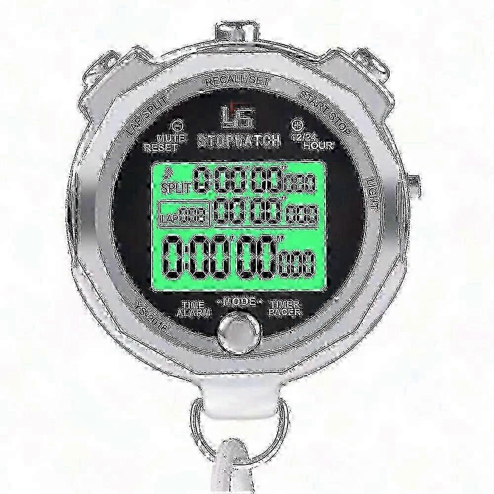 Digital Metal Stopwatch with Backlit Display & Multi-Lap Memory - 1751 SZRH