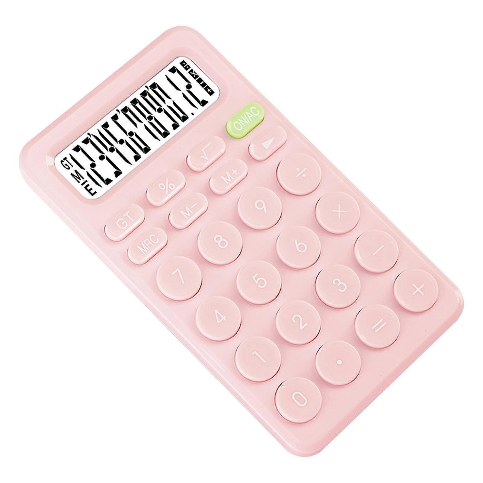 Deals！Portable 8 Digits Basic Calculator Large LCD Display and Round Mute Buttons,Candy Color Calculator for School,Business,Office,Home