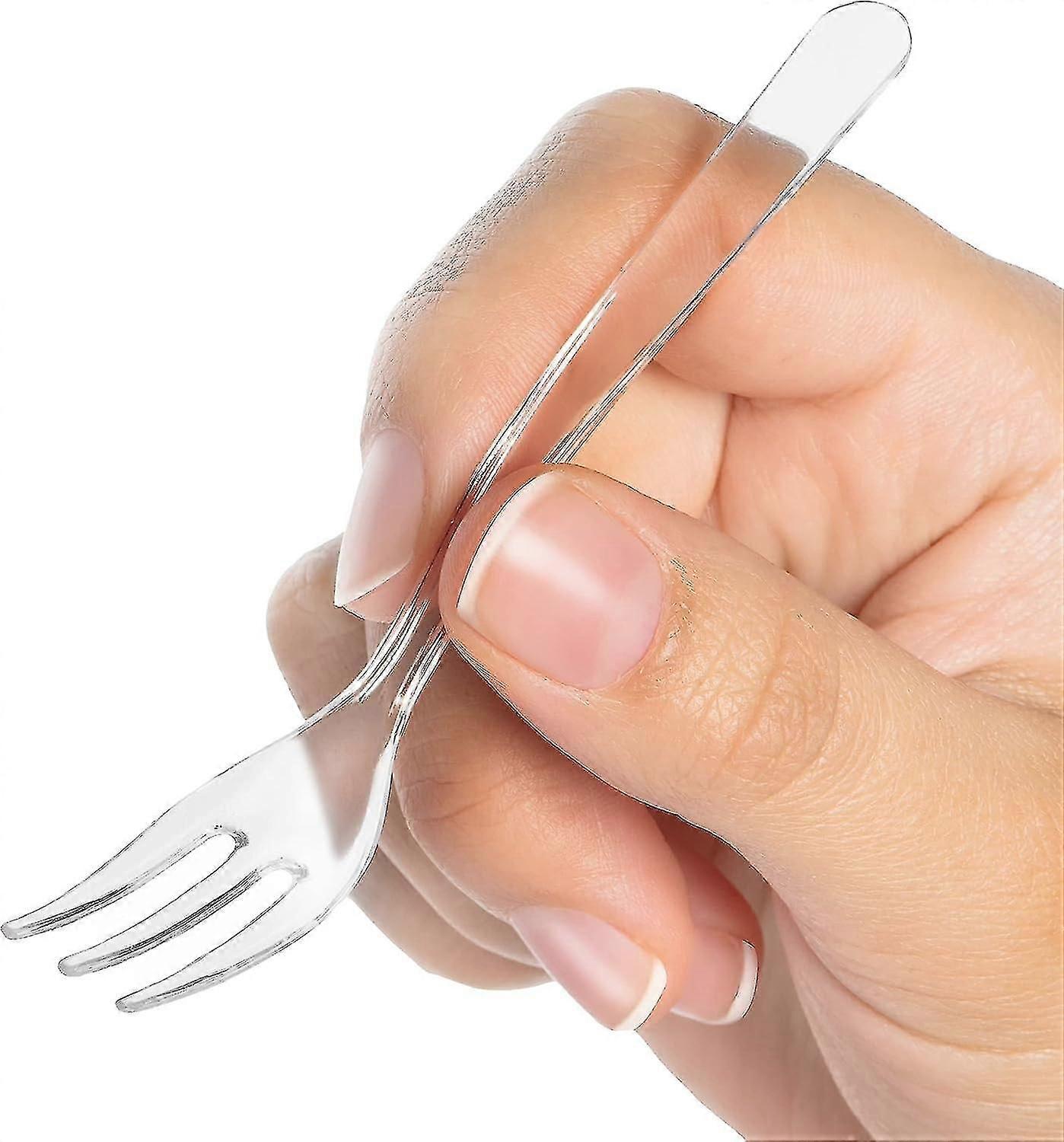 Provsmakning Mini Gafflar - 500ct plast Klara Mini Gafflar För Frukt Dessert Och Fryst För Party Gift Szkydv