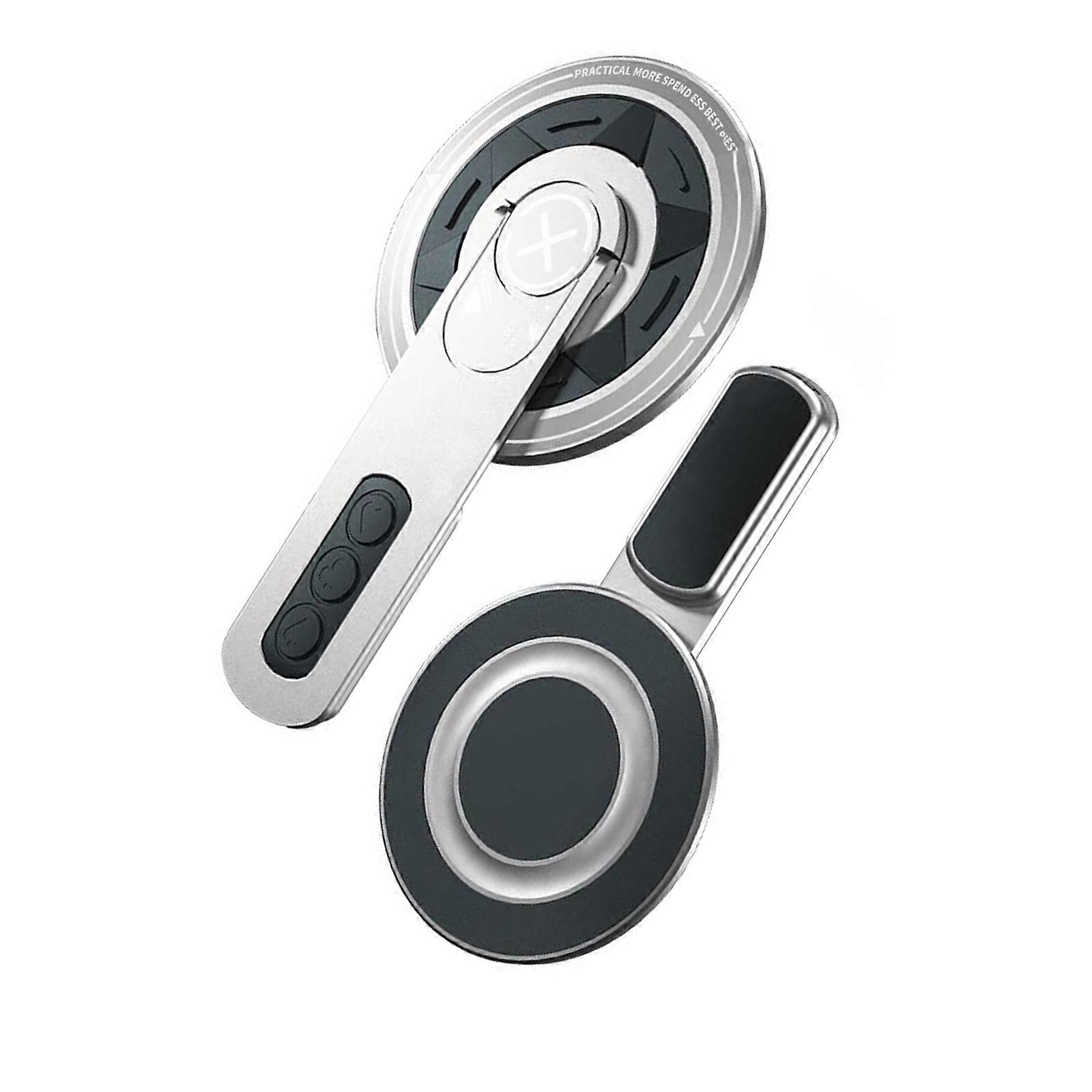 Ergonomic Aluminum Phone Holder Magnetic Rotating Base with Decompression Clicks For Comfortable Media Viewing Experience  Silver