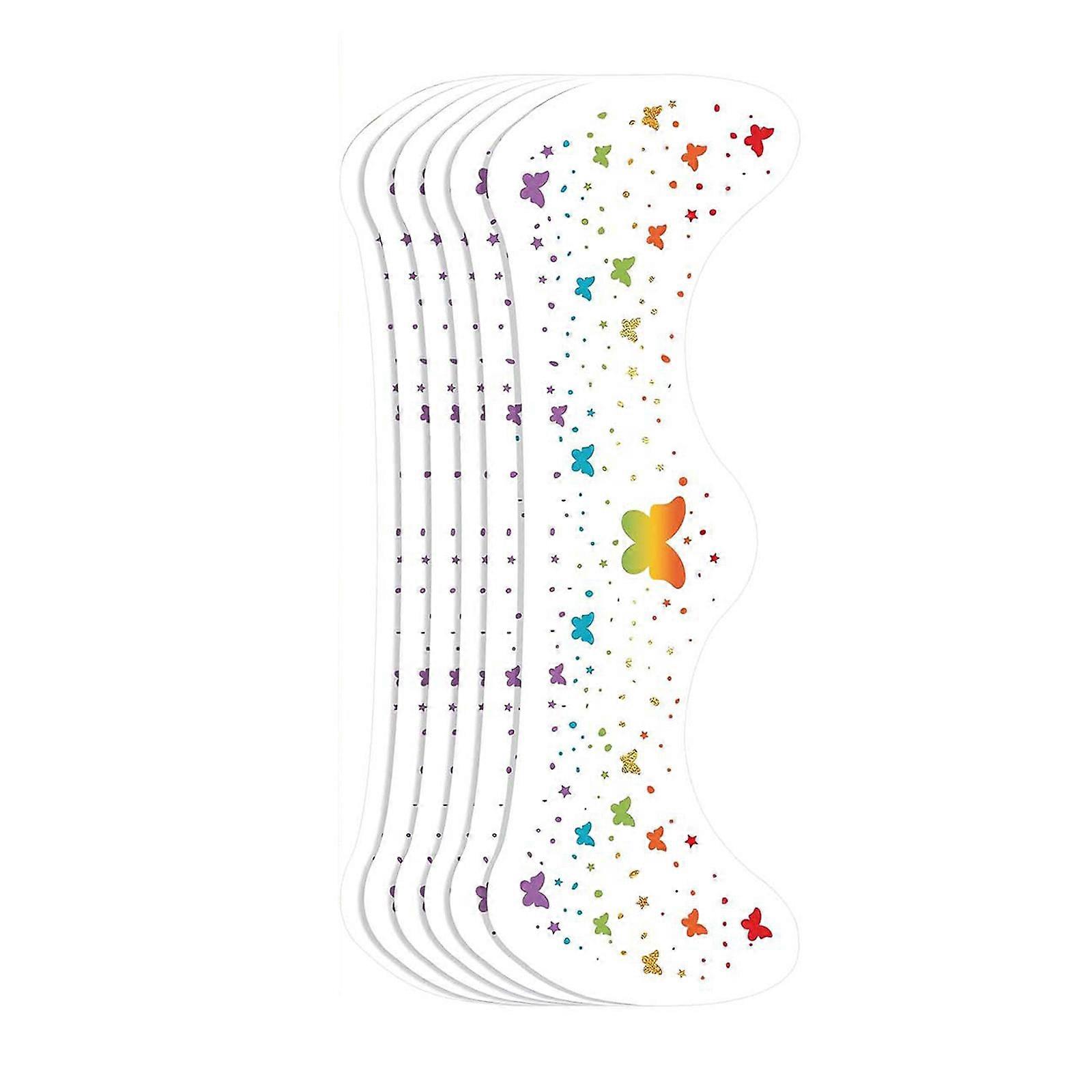 6PCS Face Sticker Adhesive Body Stickers With Rainbow Color For Themed Parties And Event Multicolor