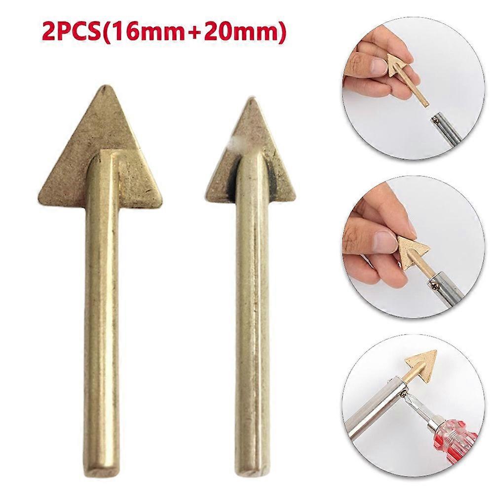 2pcs Plastic Repair Triangular Copper Smoothing Head Soldering Iron Head Leather