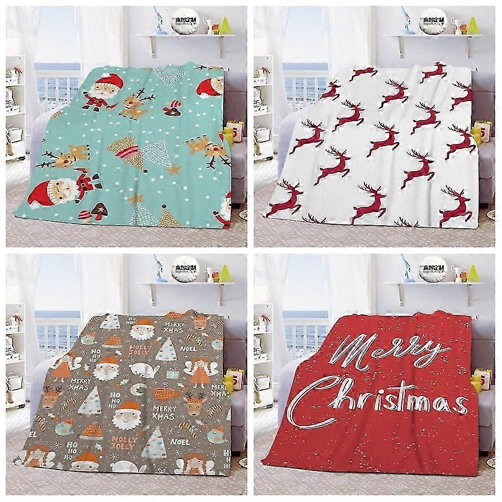 Soft warm Christmas throw blanket for sofa bed holiday decor