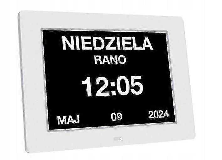 Digital Calendar Clock In Polish Electronic Alarm Clock Medicines 8 Languageswhite A-F