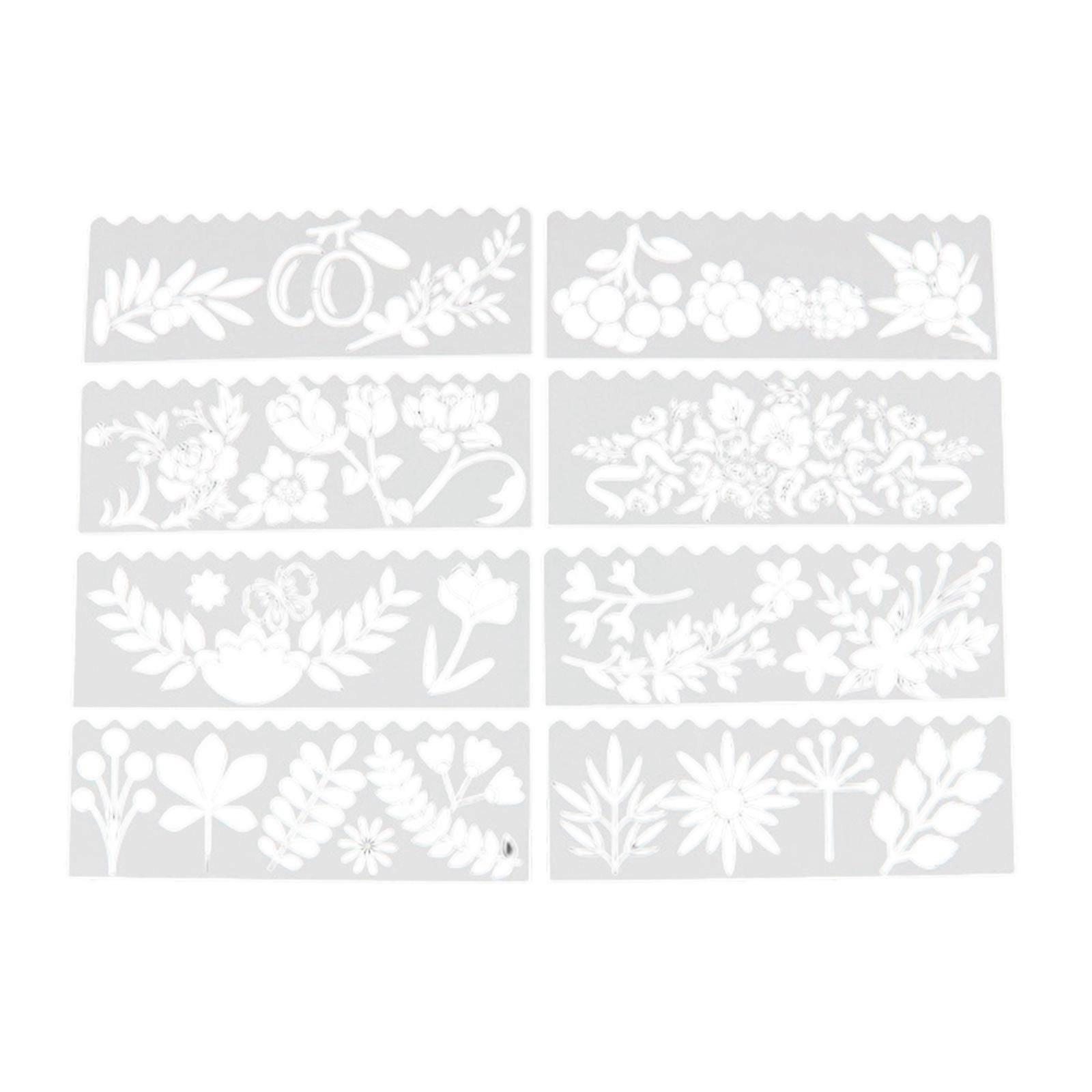 Kids Creative Stencil 8PCS Plastic Embossing Templates Featuring Plane Patterns For Art Projects Scrapbook Design Multicolor